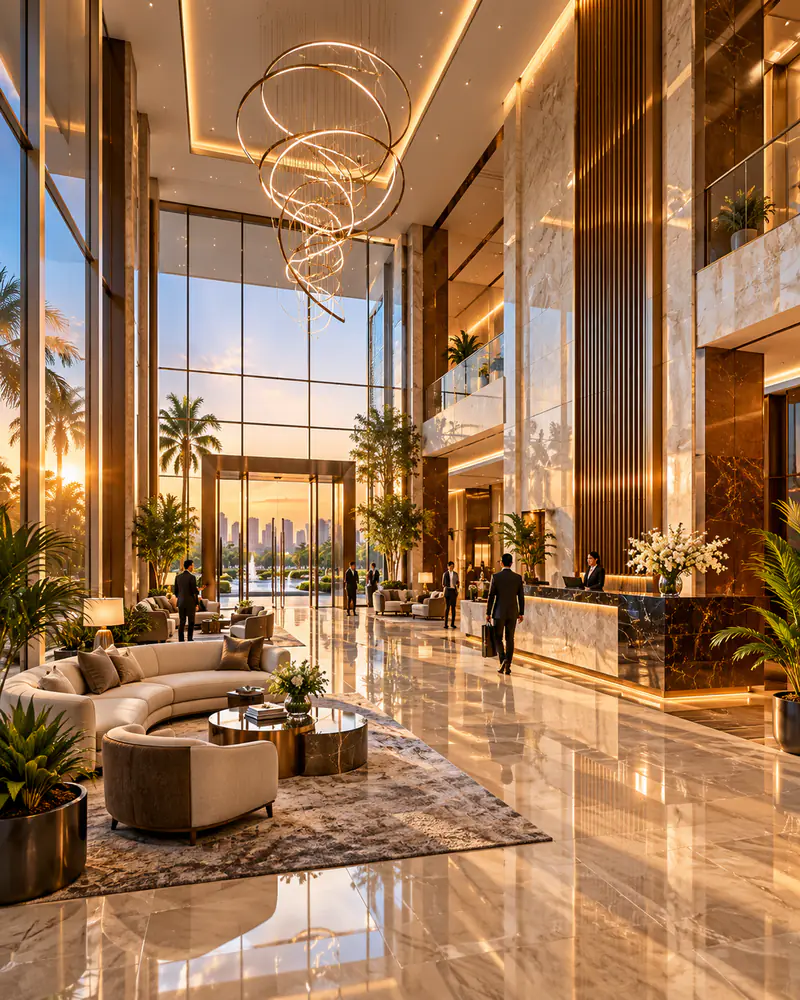 Artist's impression of the premium entrance lobby
