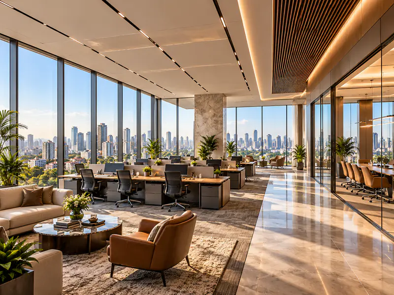 Artist's impression of a modern office floor